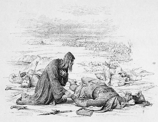 Верещагин В. П. Епископ Кирилл находит обезглавленное тело великого князя Юрия на поле сражения на реке Сить. 1896 г. Верещагин В. П. Епископ Кирилл находит обезглавленное тело великого князя Юрия на поле сражения на реке Сить. 1896 г.